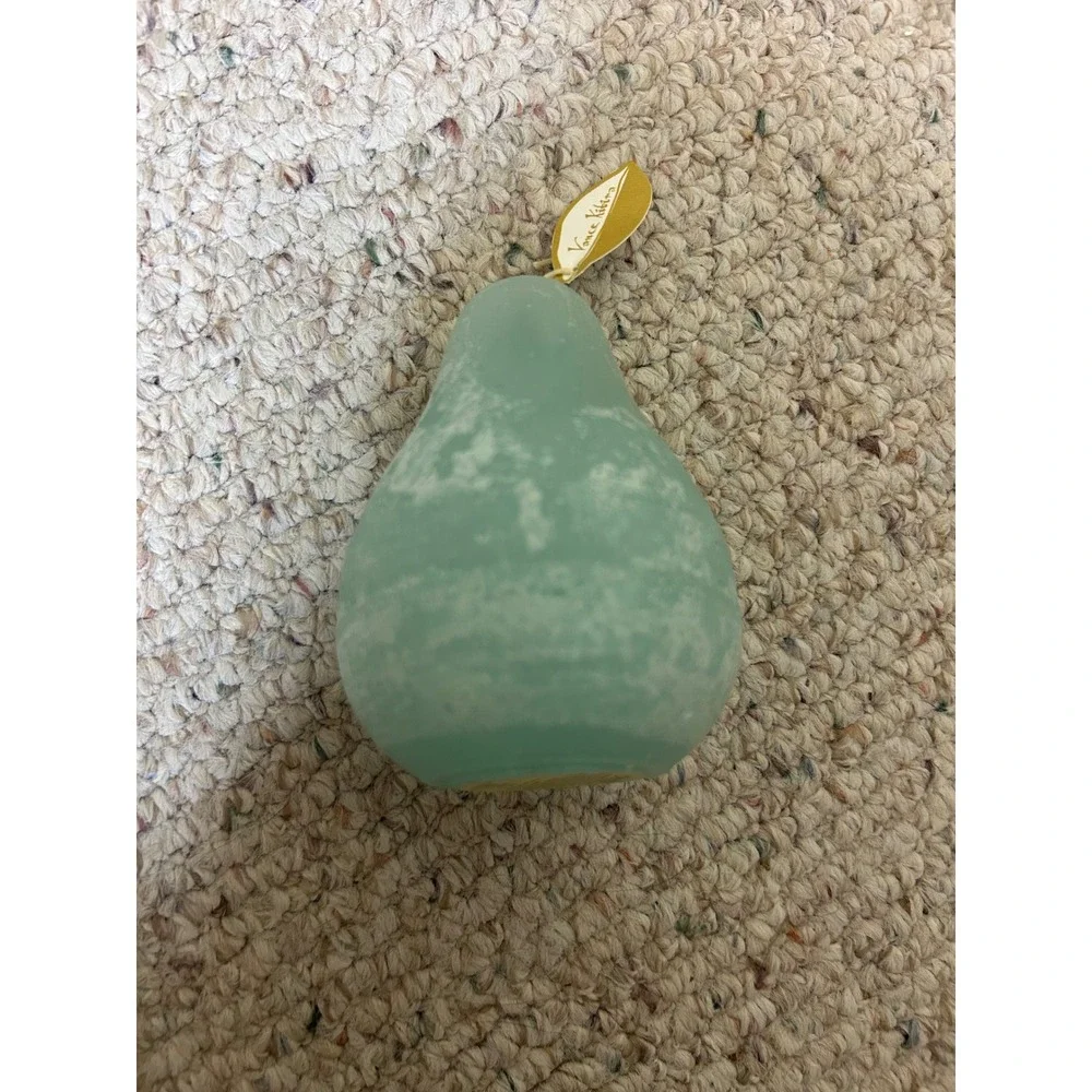Vance Kitira Pear Shaped Candle Decorative‎ Green Unscented Wax